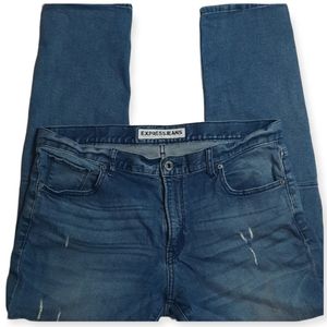 Express Rocco Straight Leg, dark wash, Distressed Jean size 34/30